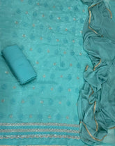 Fancy Crunchy Suit Set with Heavy Zari Thread Work - Yanchi