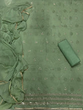 Fancy Crunchy Suit Set with Heavy Zari Thread Work - Yanchi