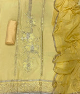 Fancy Crunchy Suit Set with Heavy Zari Thread Work - Yanchi