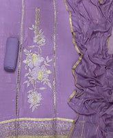 Fancy Crunchy Suit Set with Heavy Zari Thread Work - Yanchi