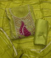 Fancy Crunchy Suit Set with Sequins Heavy Zari Thread Work - Yanchi