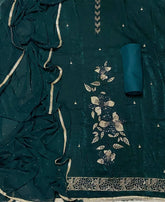 Fancy Crunchy Suit Set with Sequins Heavy Zari Thread Work - Yanchi