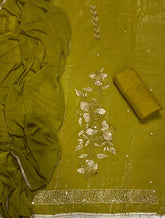 Fancy Crunchy Suit Set with Sequins Heavy Zari Thread Work - Yanchi