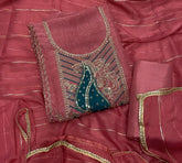 Fancy Crunchy Suit Set with Sequins Heavy Zari Thread Work - Yanchi