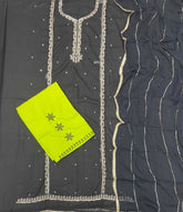 Fancy Georgette Suit Set with Heavy Sequins & Thread Work - Yanchi