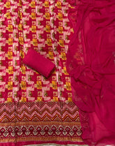 Fancy Glass Organza Suit Set with Cutdana & Stone Mirror Work - Yanchi