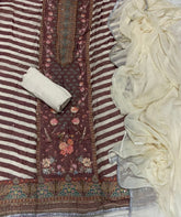 Fancy Glass Organza Suit Set with Cutdana & Stone Work - Yanchi