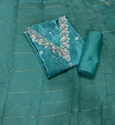 Fancy Glass Organza Suit Set with Heavy Beads & Sequins Work - Yanchi