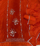 Fancy Glass Organza Suit Set with Heavy Pearl & Cutdana Work - Yanchi