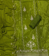 Fancy Glass Organza Suit Set with Heavy Zari Thread & Sequins Work - Yanchi