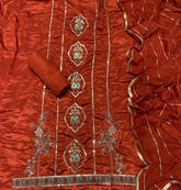 Fancy Glass Organza Suit Set with Heavy Zari Thread & Sequins Work - Yanchi