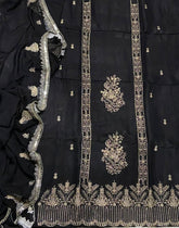 Fancy Glass Organza Suit Set with Heavy Zari Thread & Sequins Work - Yanchi