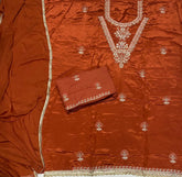 Fancy Glass Organza Suit Set with Heavy Zari Thread Work - Yanchi