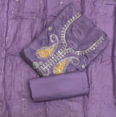 Fancy Glass Organza Suit Set with Thread Embroidery & Sequins Work - Yanchi