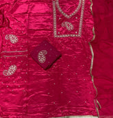 Fancy Glass Organza Suit Set with Zari Hand Work - Yanchi