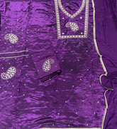 Fancy Glass Organza Suit Set with Zari Hand Work - Yanchi