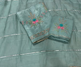 Fancy Glass Organza Suit Set with Zari Thread & Sequins Work - Yanchi