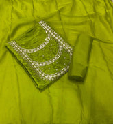 Fancy Glass Organza Suit Set with Zari Thread & Sequins Work - Yanchi