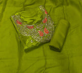 Fancy Glass Organza Suit Set with Zari Thread & Sequins Work - Yanchi