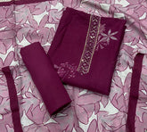 Fancy Musleen Suit Set with nack sequence work - Yanchi