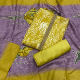 Fancy Musleen Suit Set with nack Zari work - Yanchi