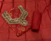 Fancy Organza Suit Set with Heavy Pearl & Real Mirror Work - Yanchi