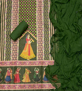 Fancy Shimmer Suit Set with Mirror Work - Yanchi