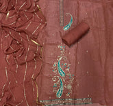 Fancy Shimmer Suit Set with Sequins & Zari Work - Yanchi