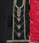 Fancy Shimmer Suit Set with Zari & Sequins Work - Yanchi