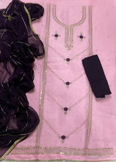 Fancy Shimmer Suit Set with Zari & Sequins Work - Yanchi