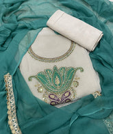 Fancy Shimmer Suit Set with Zari & Stone Work - Yanchi