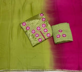 Fancy Wow Glass Organza Suit Set with Elegant Thread Work - Yanchi