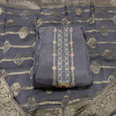 Ganga Premium Organza, solid with embroidery and hand work - Yanchi