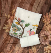 Glass Organza Suit Set with Elegant Sequins & Thread Embroidery Work - Yanchi