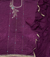 Glass Organza Suit Set with Heavy Real Mirror & Pearl Work - Yanchi
