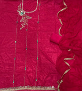 Glass Organza Suit Set with Heavy Real Mirror & Pearl Work - Yanchi