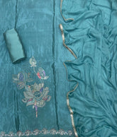 Glass Organza Suit Set with Pearl & Sequins Work - Yanchi