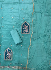 Glass Organza Suit Set with Sequins & Thread Work - Yanchi