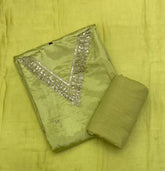 Glass Organza Suit Set with Sequins & Zari Work - Yanchi