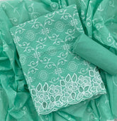 Graceful Cotton Chikankari Suit Set DN1 (Green) - Yanchi