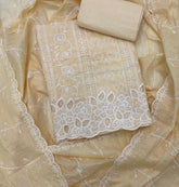 Graceful Cotton Chikankari Suit Set DN1 (Yellow) - Yanchi