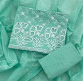 Graceful Cotton Chikankari Suit Set DN11 (Green) - Yanchi