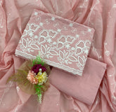 Graceful Cotton Chikankari Suit Set DN11 (Peach) - Yanchi