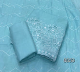 Graceful Cotton Chikankari Suit Set DN5(Blue) - Yanchi