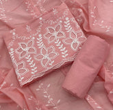 Graceful Cotton Chikankari Suit Set DN6 (Peach) - Yanchi