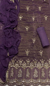 Premium Tissue Silk Suit Set with Heavy Beads, Zari & Sequins Work - Yanchi