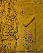 Premium Winter Pashmina Digital Print Suit Set with mirror work - Yanchi