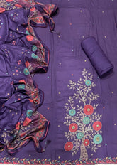 Premium Winter Pashmina Digital Print Suit Set with mirror Work(150vol) - Yanchi