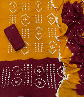Pure Bandhej Cambric Cotton Suit Set - Yanchi