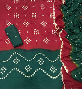 Pure Bandhej Cambric Cotton Suit Set - Yanchi